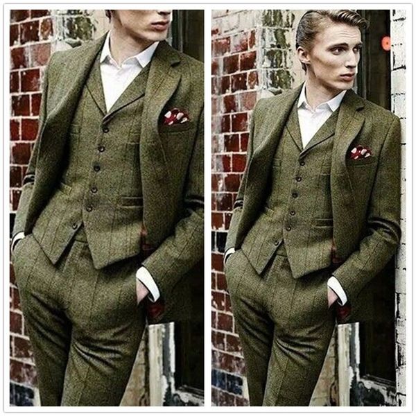 2019 olive green mens suits 3 pieces tweed slim fit formal party groomsman wedding tuxedos custom made (jackets+vests+pants) real ps, Black;gray
2019 olive green mens suits 3 pieces tweed slim fit formal party groomsman wedding tuxedos custom made (jackets+vests+pants) real ps, Black;gray