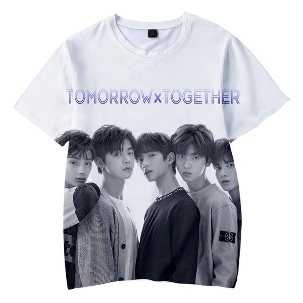 tomorrow x together 3d short sleeve t shirt 2020 new style kpop txt t-shirt women men fashion casual korea fan tshirt clothes, White 
tomorrow x together 3d short sleeve t shirt 2020 new style kpop txt t-shirt women men fashion casual korea fan tshirt clothes, White