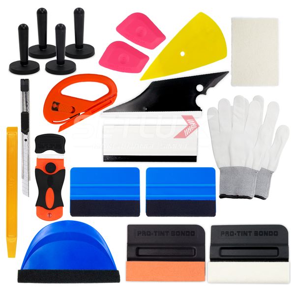 21pcs professional car window wrap vinyl tools kit scratch-squeegee scraper razor glove magnets universal
21pcs professional car window wrap vinyl tools kit scratch-squeegee scraper razor glove magnets universal