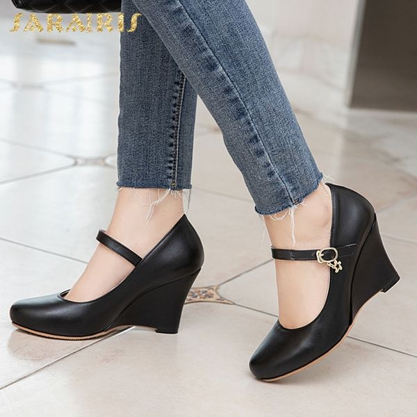 sarairis new arrivals 2020 plus size 45 wedge high heels shoes women pumps female buckle strap comfortable pumps women shoes, Black
sarairis new arrivals 2020 plus size 45 wedge high heels shoes women pumps female buckle strap comfortable pumps women shoes, Black
