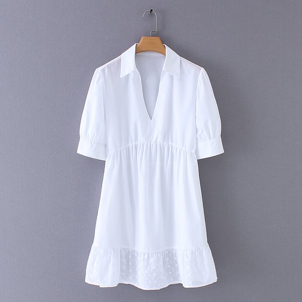 2019 women fashion v neck short sleeve pleats casual white mini dress female hem hollow out embroidery ruffles vestidos ds2118, Black;gray
2019 women fashion v neck short sleeve pleats casual white mini dress female hem hollow out embroidery ruffles vestidos ds2118, Black;gray