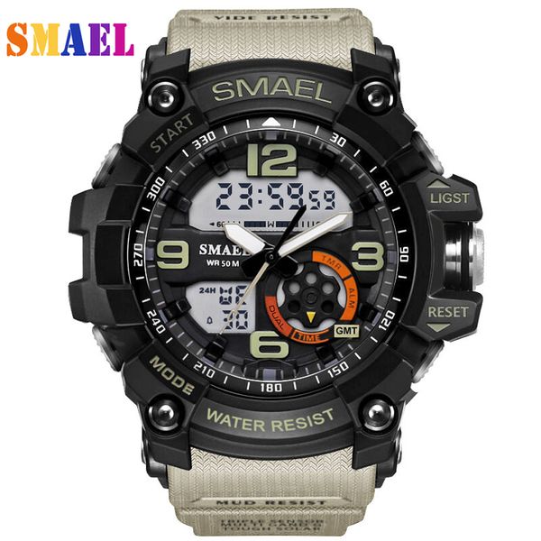 mens sports watches dual display watch fashion brand electronic quartz watches male analog digital led 50m waterproof wristwatch, Slivery;brown
mens sports watches dual display watch fashion brand electronic quartz watches male analog digital led 50m waterproof wristwatch, Slivery;brown