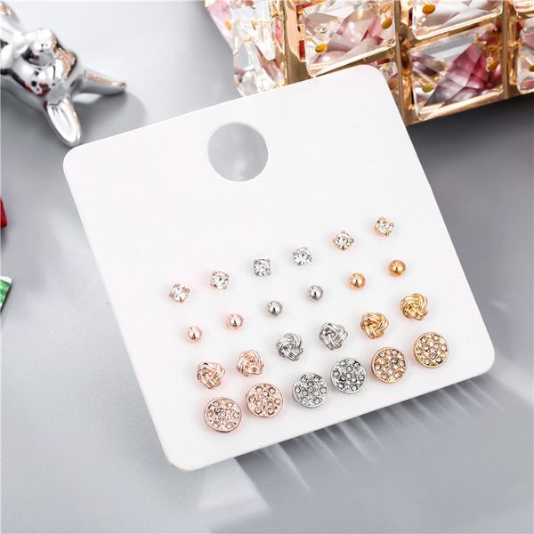 mix gold rose gold silver crystal stud earrings set 2019 new crystal 12pair/sets beads earrings for women gift on ear jewelry, Golden;silver 
mix gold rose gold silver crystal stud earrings set 2019 new crystal 12pair/sets beads earrings for women gift on ear jewelry, Golden;silver