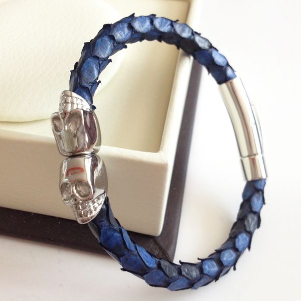 fashion genuine blue python leather skull bracelet northskull twin skull bracelets bangles for man women jewelry gift, Golden;silver
fashion genuine blue python leather skull bracelet northskull twin skull bracelets bangles for man women jewelry gift, Golden;silver
