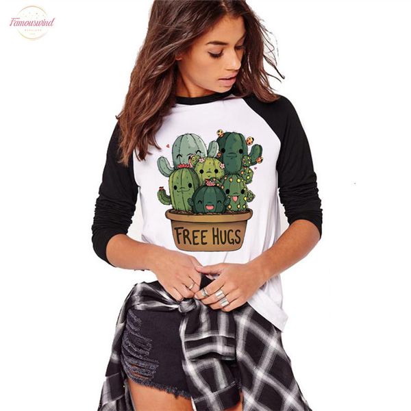 autumn long sleeve t shirt big size womens tshirt cute cactus hugs design raglan floral sleeve tee shirt female camiseta, White
autumn long sleeve t shirt big size womens tshirt cute cactus hugs design raglan floral sleeve tee shirt female camiseta, White