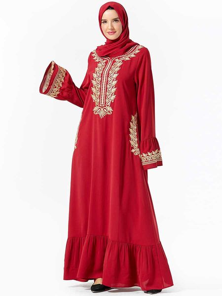 muslim women9374 fashion arab large size womens embroidered pockets put on a large muslim dress (excluding headscarf, Red
muslim women9374 fashion arab large size womens embroidered pockets put on a large muslim dress (excluding headscarf, Red