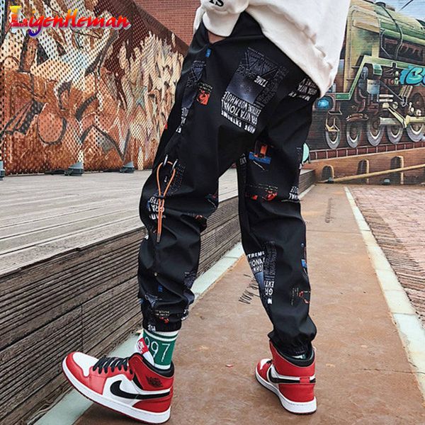 men hip hop pants men loose joggers print streetwear casual fitness pants couples harem ankle length trousers, Black
men hip hop pants men loose joggers print streetwear casual fitness pants couples harem ankle length trousers, Black
