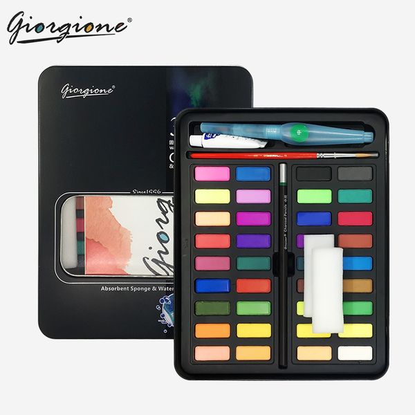 36 portable soild watercolor set with water brush pen professional water color travel set watercolour paints artist pigment
36 portable soild watercolor set with water brush pen professional water color travel set watercolour paints artist pigment