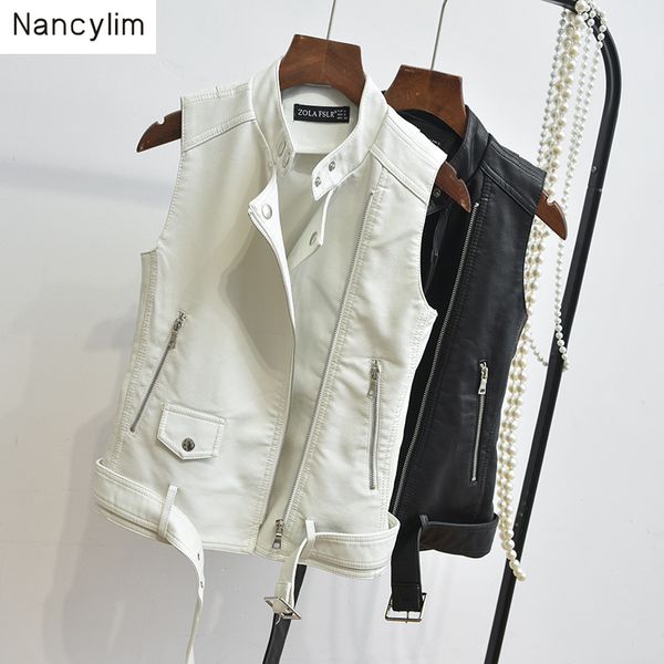 spring autumn korean pu locomotive leather vest women's short joker skinny sleeveless leather jacket coat students, Black
spring autumn korean pu locomotive leather vest women's short joker skinny sleeveless leather jacket coat students, Black