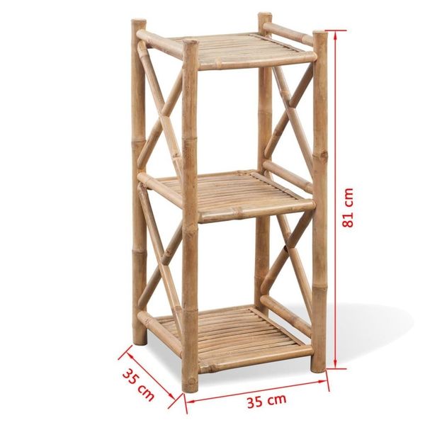 shelf with 3 floors with bamboo wood living room furniture