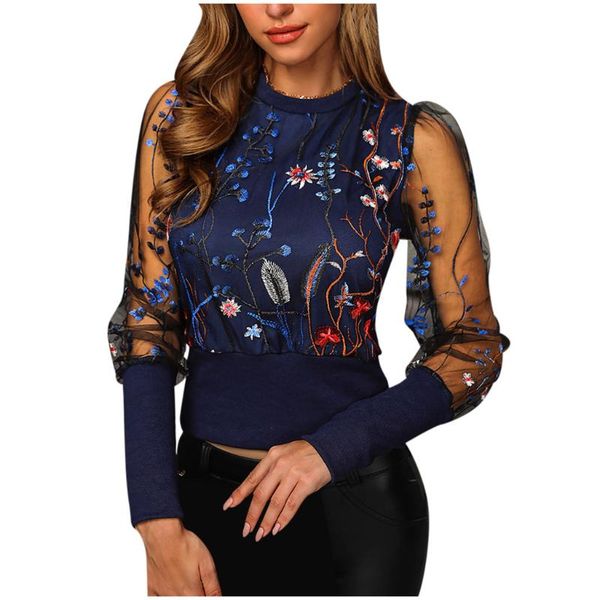 women blouses floral embroidery long sleeve round neck sheer mesh insert 2020 new flower embroidery inlay blouse #zer, White
women blouses floral embroidery long sleeve round neck sheer mesh insert 2020 new flower embroidery inlay blouse #zer, White