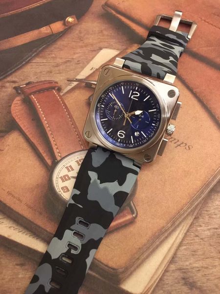 blue dial 46mm outdoor bellross instrument heritage mens watches quartz chronograph watch camouflage rubber strap wristwatches, Slivery;brown
blue dial 46mm outdoor bellross instrument heritage mens watches quartz chronograph watch camouflage rubber strap wristwatches, Slivery;brown