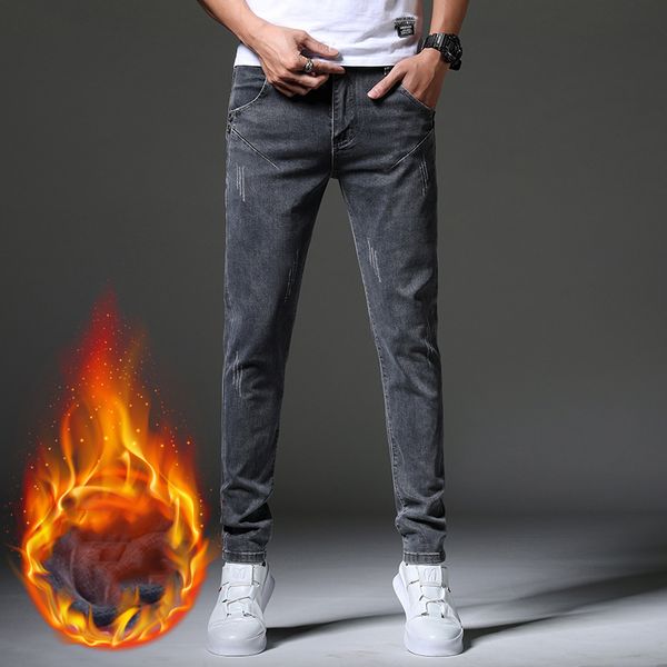 winter men's warm pencil jeans fleece new scratched fashion casual thick joggers denim pants male mid waist trousers dark gray, Blue
winter men's warm pencil jeans fleece new scratched fashion casual thick joggers denim pants male mid waist trousers dark gray, Blue
