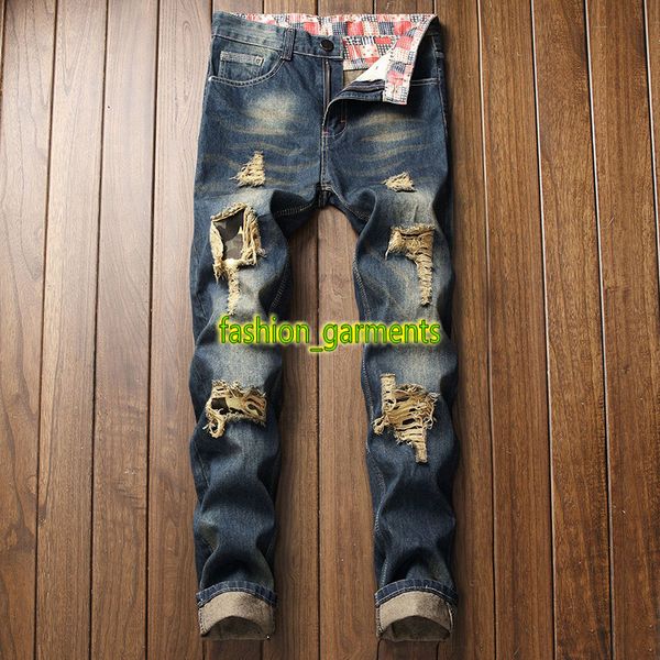 fashion mens hole slim straight jeans nostalgic patch mens denim pants mens stylist fashion jeans, Blue
fashion mens hole slim straight jeans nostalgic patch mens denim pants mens stylist fashion jeans, Blue