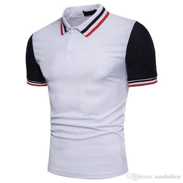 summer mens patchwork polo tshirts fashion male slim fit short sleeve tshirts spring mens designer casual clothing, White;black
summer mens patchwork polo tshirts fashion male slim fit short sleeve tshirts spring mens designer casual clothing, White;black