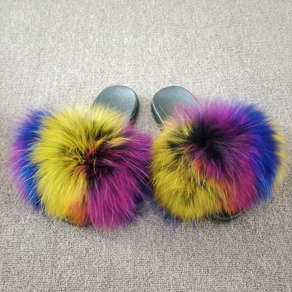 visi hop new big fur style real raccoon fur slippers 15cm wider mixed colors women fashion slides summer indoor vs1005, Black
visi hop new big fur style real raccoon fur slippers 15cm wider mixed colors women fashion slides summer indoor vs1005, Black