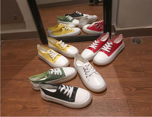 women casual shoes white green red designer shoes comfortable leather candy colors outdoor walking sneakers size 36-40, Black
women casual shoes white green red designer shoes comfortable leather candy colors outdoor walking sneakers size 36-40, Black