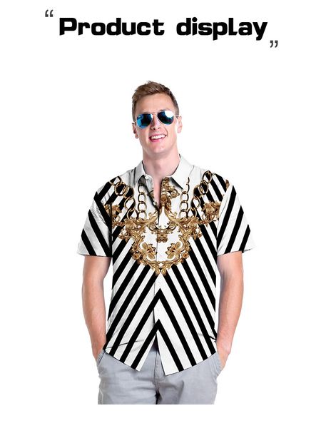 designer mens clothes vintage baroque stripe shirts gothic luxury gold chain print shirt summer street hip hop casual button hawaiian shirt, White;black
designer mens clothes vintage baroque stripe shirts gothic luxury gold chain print shirt summer street hip hop casual button hawaiian shirt, White;black