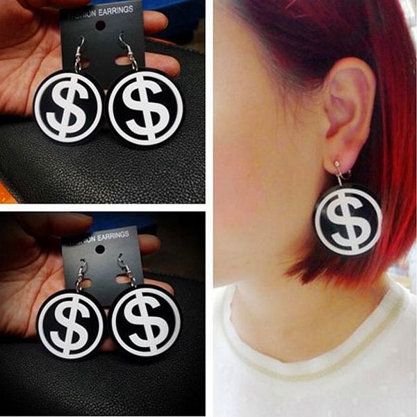 fashion black white dollar acrylic dorp earrings for women pendientes statement big round dangle earring brincos jewelry gifts, Silver
fashion black white dollar acrylic dorp earrings for women pendientes statement big round dangle earring brincos jewelry gifts, Silver