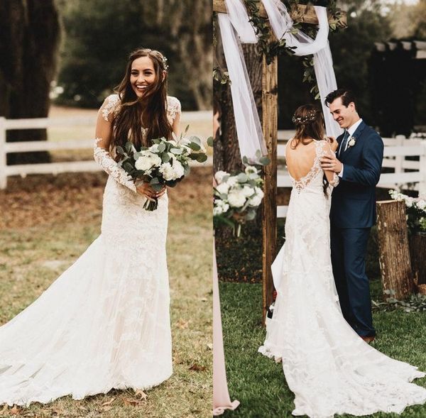 New Arrival Vintage Spring 2019 Lace Country Wedding Dresses Beach Bohemian Sheer Long Sleeve Open Back Mermaid Boho Wedding Gowns
New Arrival Vintage Spring 2019 Lace Country Wedding Dresses Beach Bohemian Sheer Long Sleeve Open Back Mermaid Boho Wedding Gowns