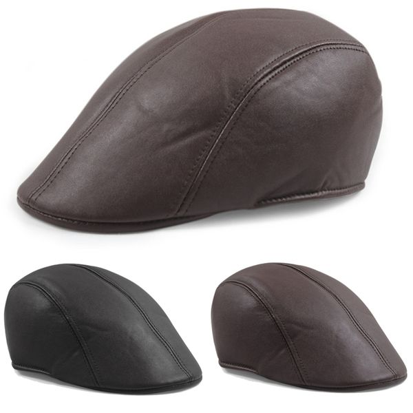 vintage mens leather flat ivy caps newsboy gatsby bonnet cabbie biker beret hat, Black;white
vintage mens leather flat ivy caps newsboy gatsby bonnet cabbie biker beret hat, Black;white