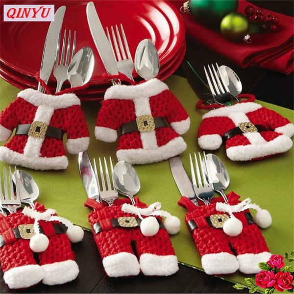 1set santa claus clothe + pant tableware holders pockets dinner decor supplies christmas decorations 6zhh096
1set santa claus clothe + pant tableware holders pockets dinner decor supplies christmas decorations 6zhh096