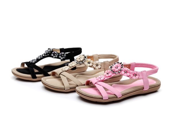 chenyang bird new sweet cherry blossom sandals bohemian flower flat slippers womens shoes factory direct wholesale, Black 
chenyang bird new sweet cherry blossom sandals bohemian flower flat slippers womens shoes factory direct wholesale, Black