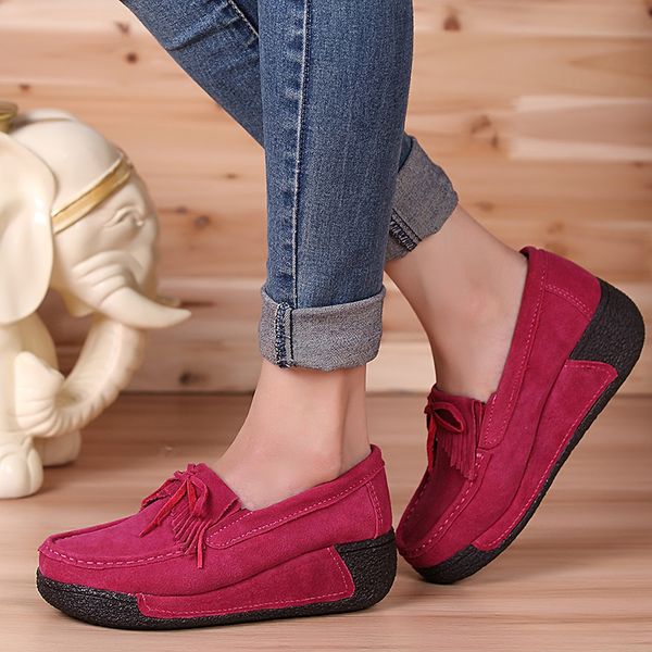 2019 autumn women flats shoes tassel fringe platform shoes leather suede casual slip on flats footwear creepers, Black
2019 autumn women flats shoes tassel fringe platform shoes leather suede casual slip on flats footwear creepers, Black
