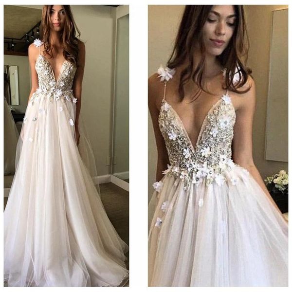 spaghetti strips floral wedding dresses with 3d flowers decoration a line wedding dresses backless boho wedding dresses, White
spaghetti strips floral wedding dresses with 3d flowers decoration a line wedding dresses backless boho wedding dresses, White