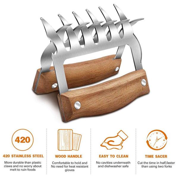 barbecue paws meat claws shredding forks tongs metal shred chicken shredder pork handler carving bbq grill meat handler
barbecue paws meat claws shredding forks tongs metal shred chicken shredder pork handler carving bbq grill meat handler