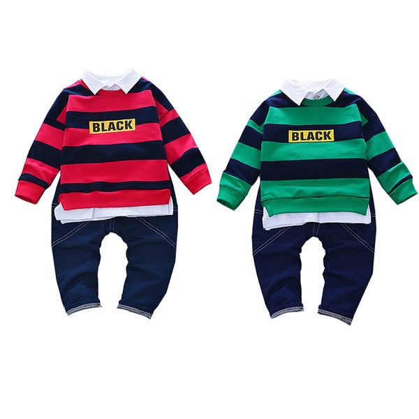 baby boy clothes set 2019 spring striped t-shirt + jeans boy clothes set children clothing 1-5t fashion t-shirt, White
baby boy clothes set 2019 spring striped t-shirt + jeans boy clothes set children clothing 1-5t fashion t-shirt, White