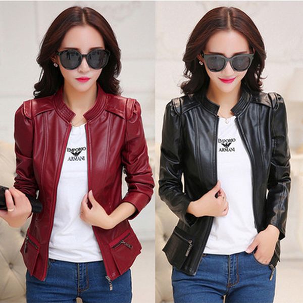 zogaa 2019 autumn new fashion women's short leather jackets motor pu coats solid casual jackets slim stand collar streetwear, Black
zogaa 2019 autumn new fashion women's short leather jackets motor pu coats solid casual jackets slim stand collar streetwear, Black