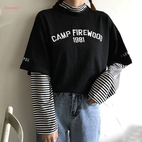 t shirt femme 2020 korean ulzzang harajuku striped patchwork fake 2 piece turtleneck long sleeve t shirts tshirt women, White
t shirt femme 2020 korean ulzzang harajuku striped patchwork fake 2 piece turtleneck long sleeve t shirts tshirt women, White