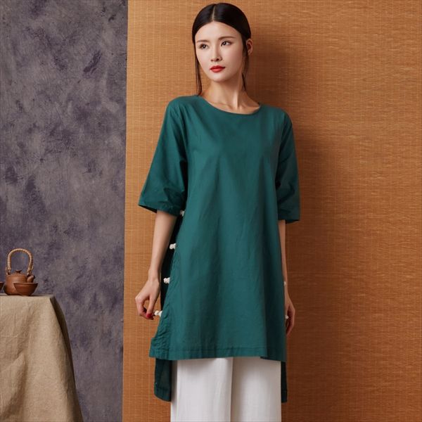 cotton and linen t- women's midi 2019 summer large t-shirt size loose middle sleeve base shirt linen top, White
cotton and linen t- women's midi 2019 summer large t-shirt size loose middle sleeve base shirt linen top, White