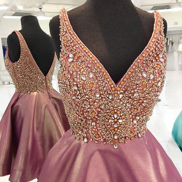glitter gold beading short homecoming prom dress v neck backless organza crystal rhinestones formal party graduation cocktail dress, Blue;pink
glitter gold beading short homecoming prom dress v neck backless organza crystal rhinestones formal party graduation cocktail dress, Blue;pink