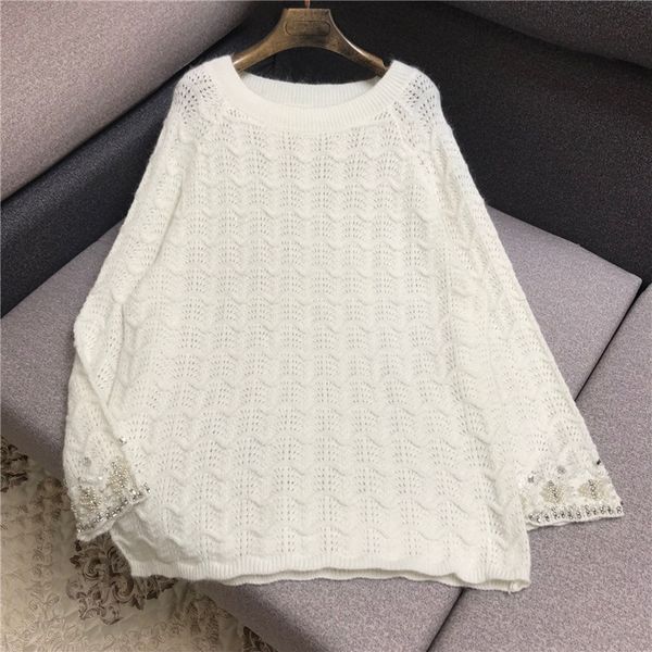 luxury designer brand knitted sweatrer for women o neck hand hook wave hollow out diamond beading loose knitted pullover sweater, White;black
luxury designer brand knitted sweatrer for women o neck hand hook wave hollow out diamond beading loose knitted pullover sweater, White;black