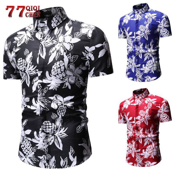 summer fashion floral printing mens shirt casual slim fit short sleeve shirt mens clothing flower shirts beach hawaiian, White;black 
summer fashion floral printing mens shirt casual slim fit short sleeve shirt mens clothing flower shirts beach hawaiian, White;black