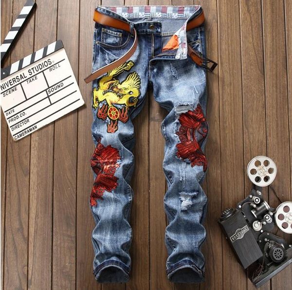 motorcycle jeans men broken hole embroidery biker jeans men trousers male denim pants masculino chinese dragon blue
motorcycle jeans men broken hole embroidery biker jeans men trousers male denim pants masculino chinese dragon blue