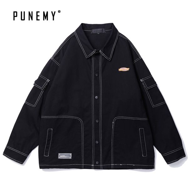 men jackets coats harajuku japanese streetwear oversize vintage hip hop patchwork jackets for man swag man's coats, Black;brown
men jackets coats harajuku japanese streetwear oversize vintage hip hop patchwork jackets for man swag man's coats, Black;brown