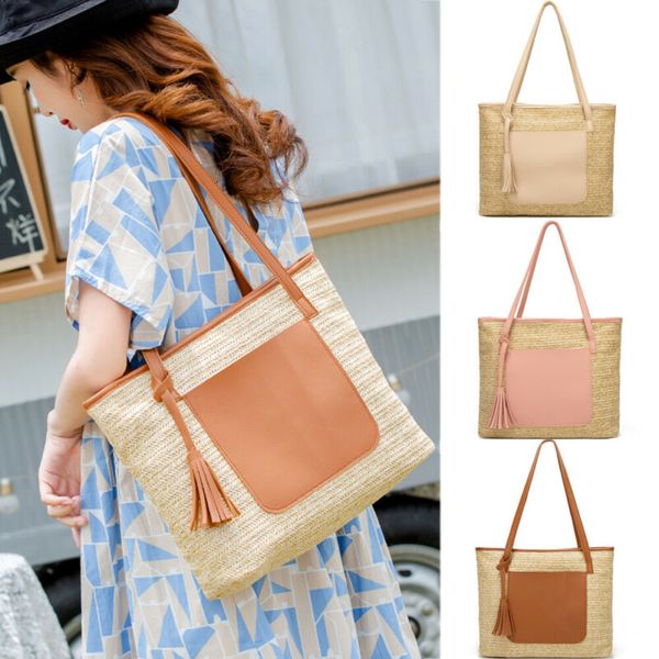 2019 women summer beach vintage handmade knitted straw rattan bag large shoulder bags patchwork casual tote
2019 women summer beach vintage handmade knitted straw rattan bag large shoulder bags patchwork casual tote