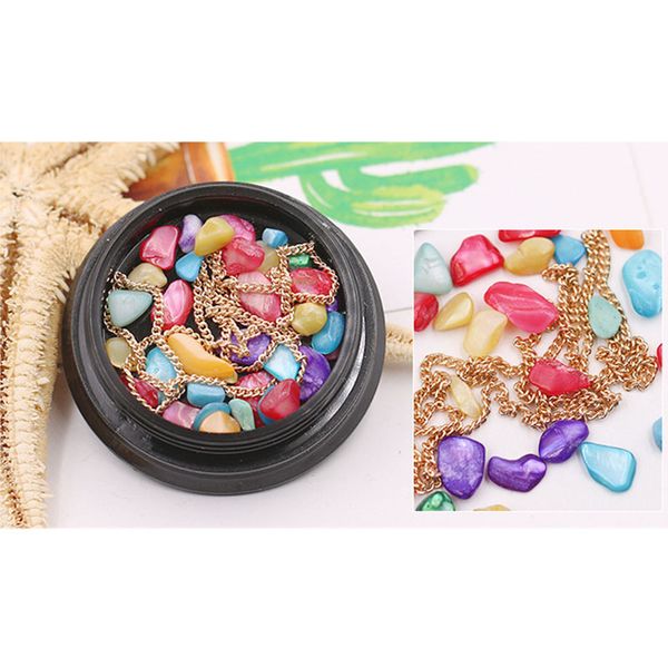 new 1 box colorful sea shell stones mix nail art decor sticker with chains supplies @me88, Black
new 1 box colorful sea shell stones mix nail art decor sticker with chains supplies @me88, Black