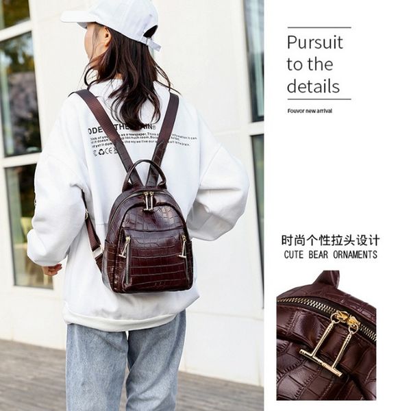 2020 new backpack women's crocodile pattern trendy backpack korean fashion large capacity pu
2020 new backpack women's crocodile pattern trendy backpack korean fashion large capacity pu