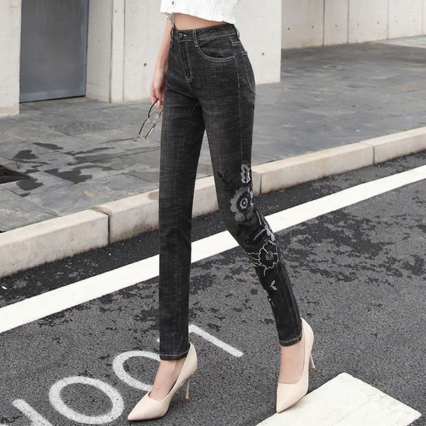 ferzige new embroidery flowers pencil pants women skinny stretch high waist pants female casual slim fit black gray, Blue
ferzige new embroidery flowers pencil pants women skinny stretch high waist pants female casual slim fit black gray, Blue