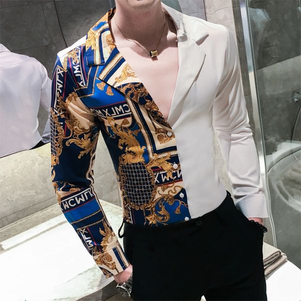 men's casual shirts shirt men slim fit print party club luxury black gold 2021 autumn baroque long sleeve patchwork, White;black
men's casual shirts shirt men slim fit print party club luxury black gold 2021 autumn baroque long sleeve patchwork, White;black