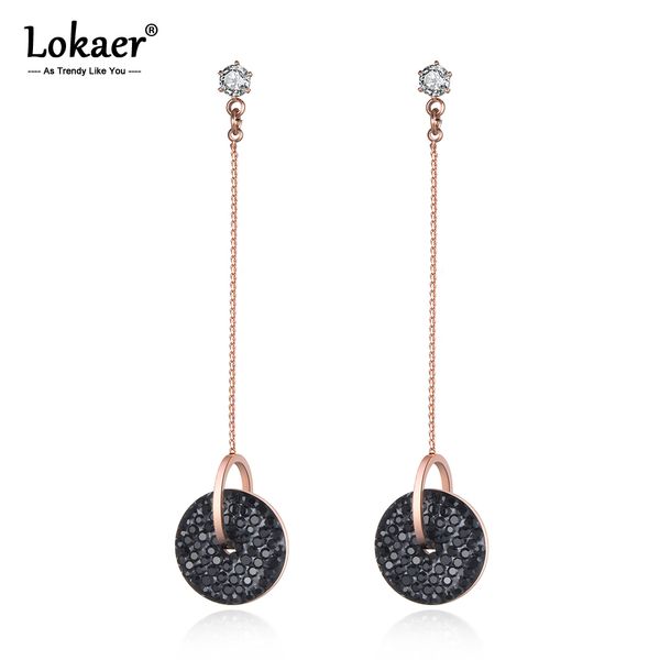 lokaer bohemia stainless steel double circle tassel earrings jewelry white/black shining crystal women dangle earrings e19115, Silver
lokaer bohemia stainless steel double circle tassel earrings jewelry white/black shining crystal women dangle earrings e19115, Silver