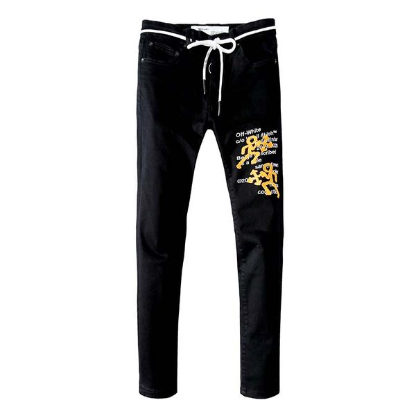 2020 summer new small straight black personalized slim jeans men's european fashion wild casual thin denim trousers, Blue
2020 summer new small straight black personalized slim jeans men's european fashion wild casual thin denim trousers, Blue