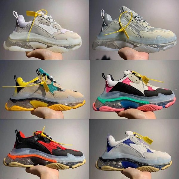 men vintage shoes triple s trainers clear sole real leather calfskin fashion women lace-up running platform sneakers with box, Black
men vintage shoes triple s trainers clear sole real leather calfskin fashion women lace-up running platform sneakers with box, Black