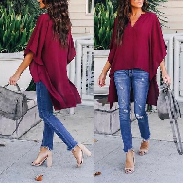 solid new women ladies fashion casual summer solid blouse tunic v neck blouse irregular casual blouses chic blouse plus size, White
solid new women ladies fashion casual summer solid blouse tunic v neck blouse irregular casual blouses chic blouse plus size, White
