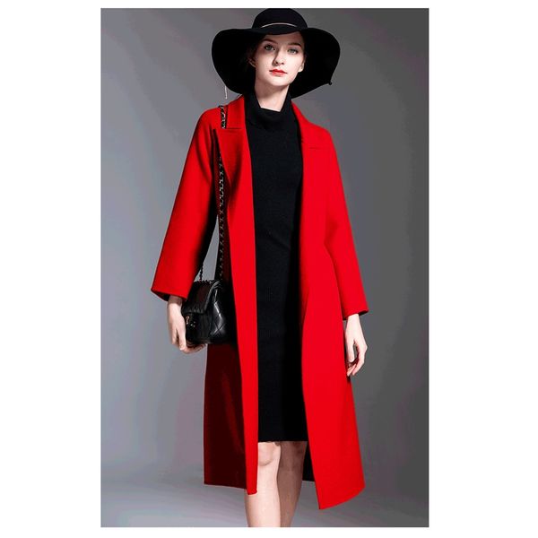autumn winter fashion big red double-faced cashmere coat women long section 2019 new autumn and winter high-end woolen coat k089, Black
autumn winter fashion big red double-faced cashmere coat women long section 2019 new autumn and winter high-end woolen coat k089, Black