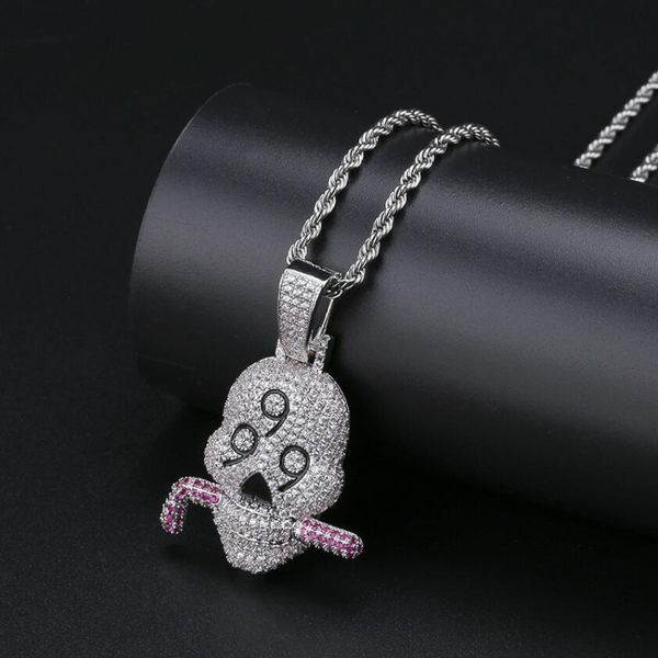 hip hop 999 skull pendant necklace for men golden alloy rhinestone luxury cuban chain fashion jewelry, Silver
hip hop 999 skull pendant necklace for men golden alloy rhinestone luxury cuban chain fashion jewelry, Silver